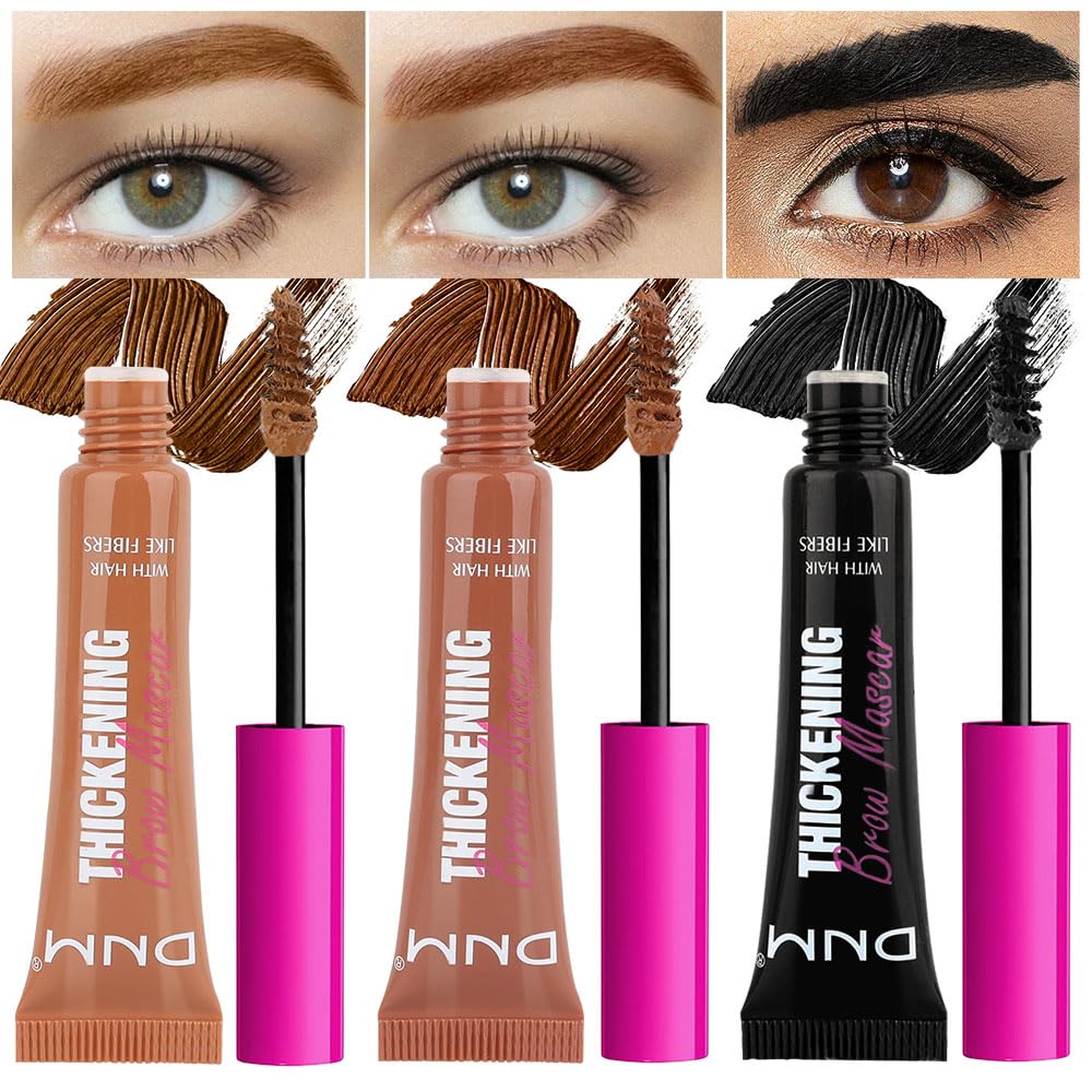 Bingbrush Tinted Thickening Brow Mascara - Waterproof, Transfer-Proof, 3Pcs Auburn & Black