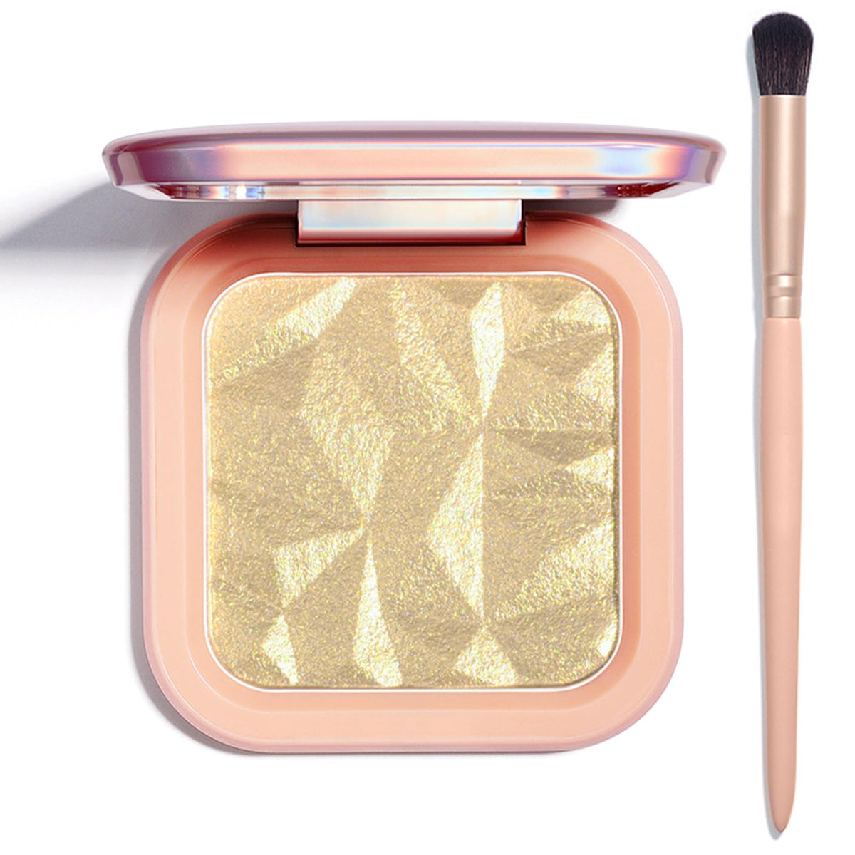 Lsxia Highlighter Makeup Palette - Long Lasting Shimmer Contour Powder, Beige Gold, 0.39 Oz