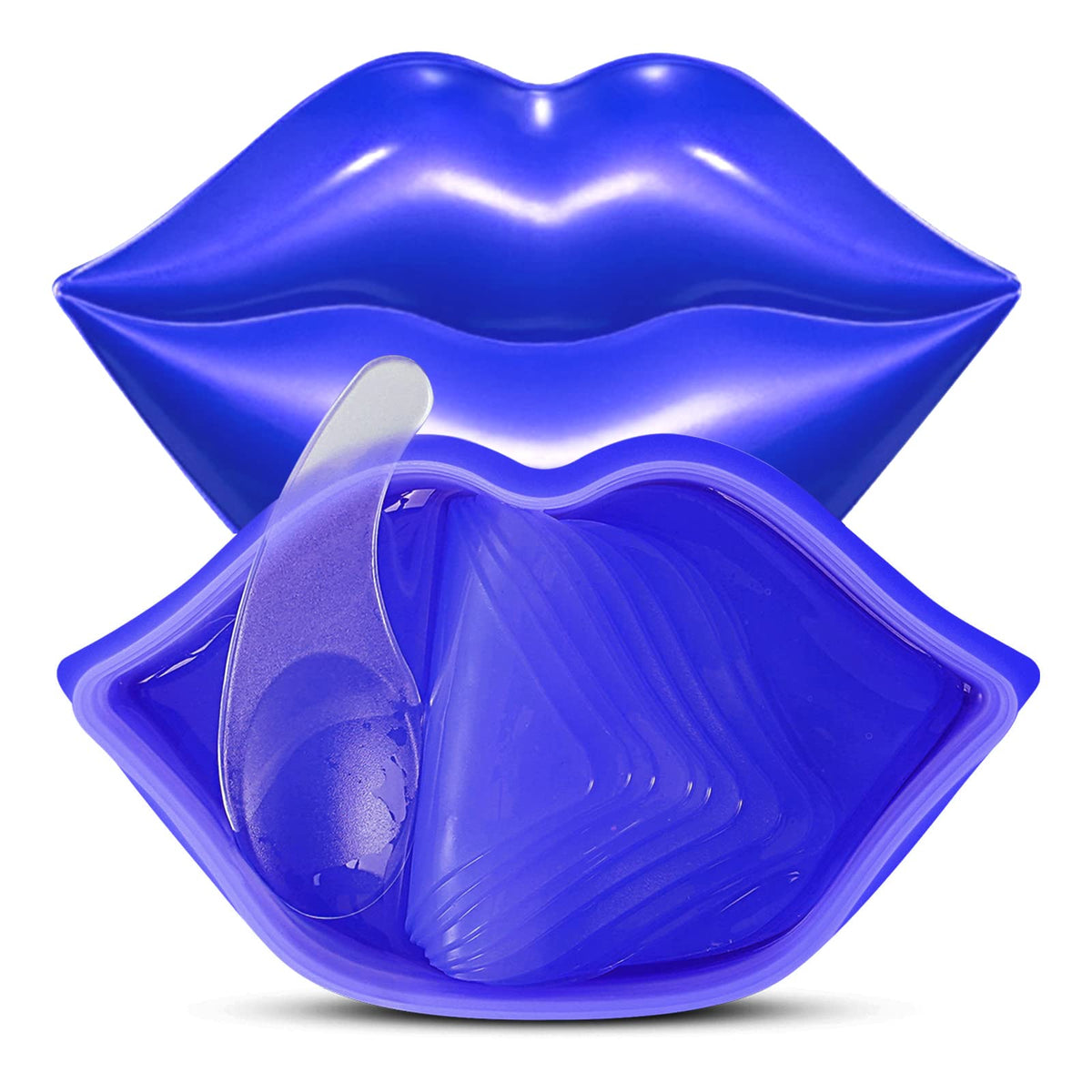 Charm Kiss 20Pcs Blue Lip Mask - Moisturizing Gel Treatment For Plumping, Nourishing Lip Care