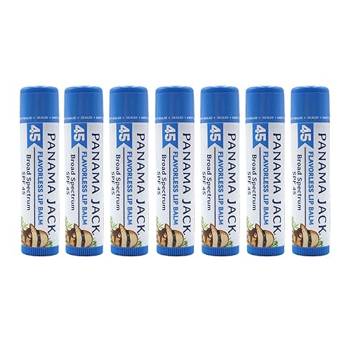 Panama Jack Lip Balm Spf 45 - Broad Spectrum Uva-Uvb Protection For Dry, Chapped Lips - 7 Pack