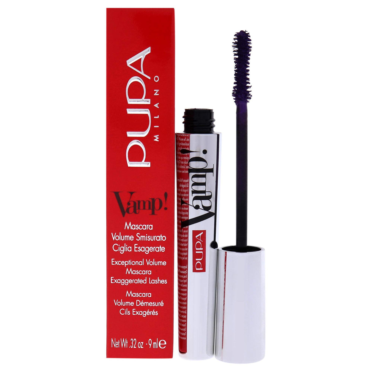 Pupa Milano Vamp! Mascara - Voluminous & Lengthening - 400 Amethyst Violet - 0.32 Oz