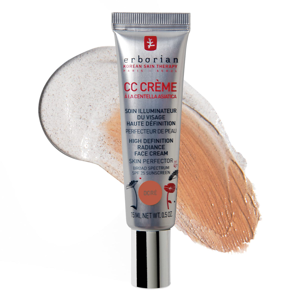 Erborian Cc Cream With Centella Asiatica, Tan - Multi-Purpose Concealer Spf 25, 0.5 Oz