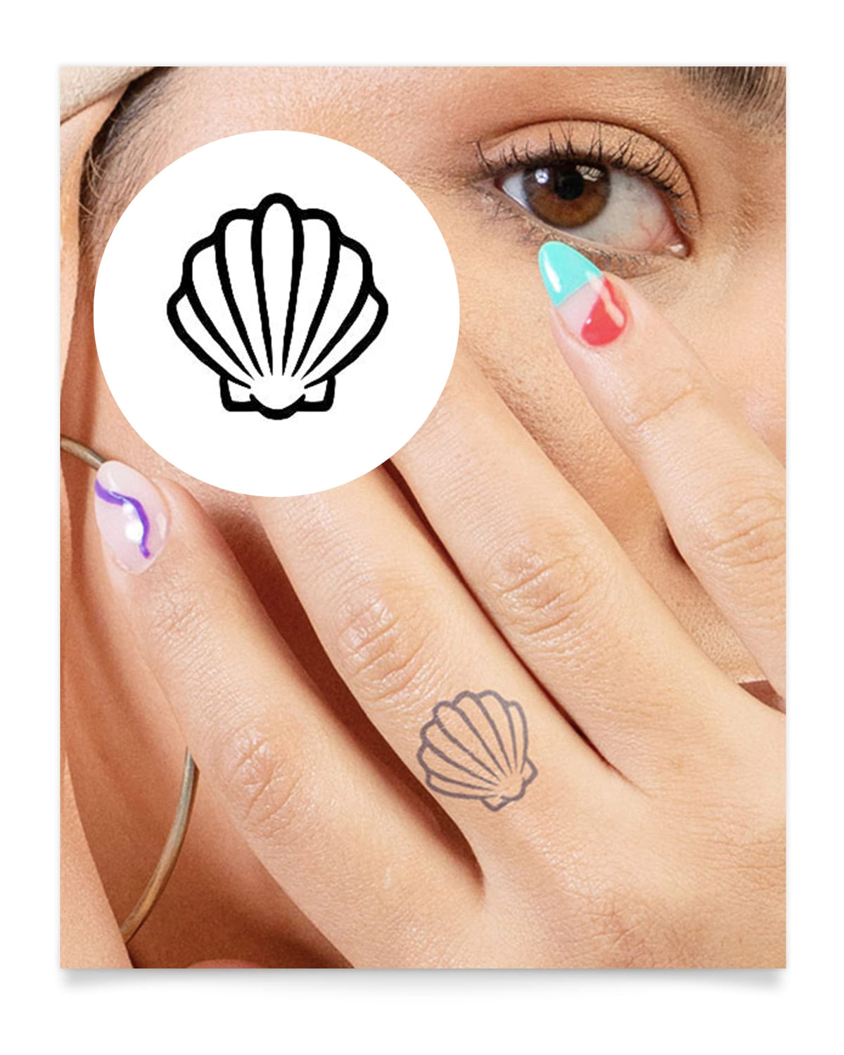 Inkbox Shellie Temporary Tattoo - Easy, Water-Resistant, Lasts 1-2 Weeks, 1 X 1 In