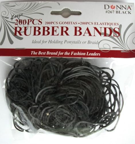 Donna Collection 200 Count Black Elastic Bands - Durable Metal Material For Versatile Use