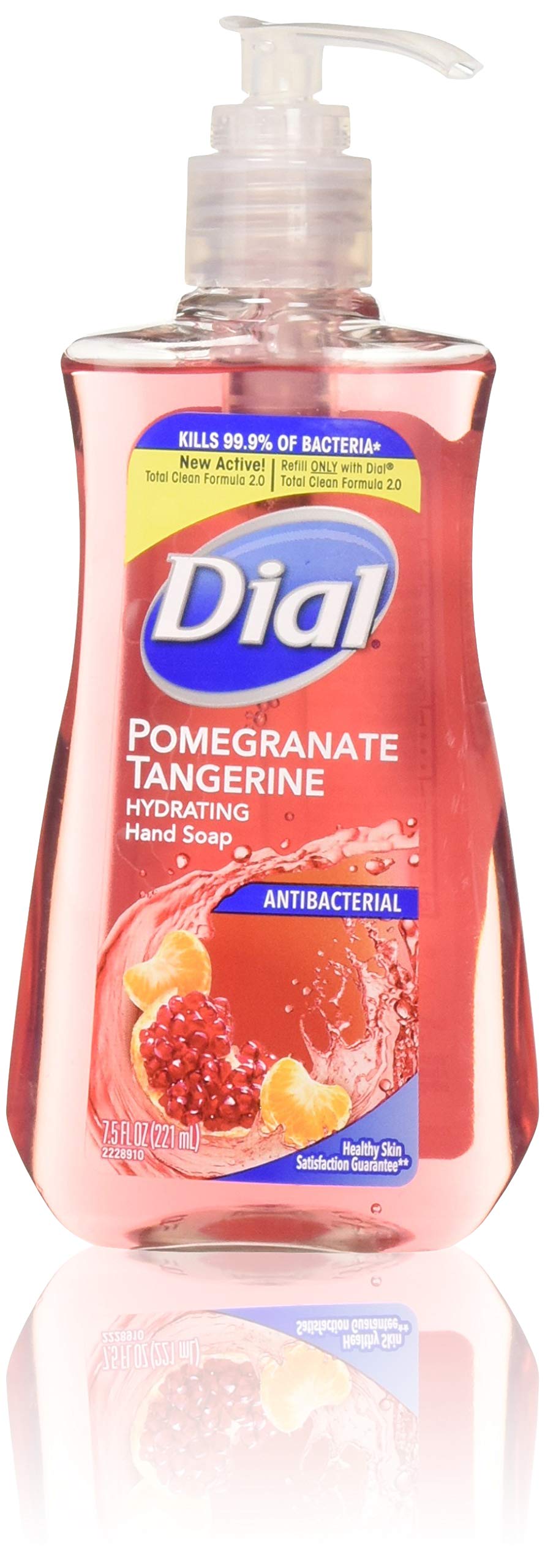 Dial Antibacterial Hand Soap, Pomegranate & Tangerine, Moisturizer, 7.5 Oz, Pack Of 4