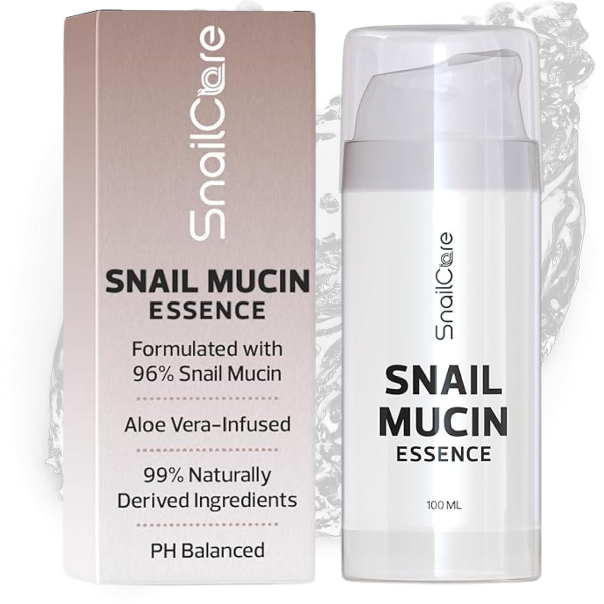 Snailcare Snail Mucin 96% Serum Essence With Aloe, 100Ml – Korean Skin Care, Ph Balanced