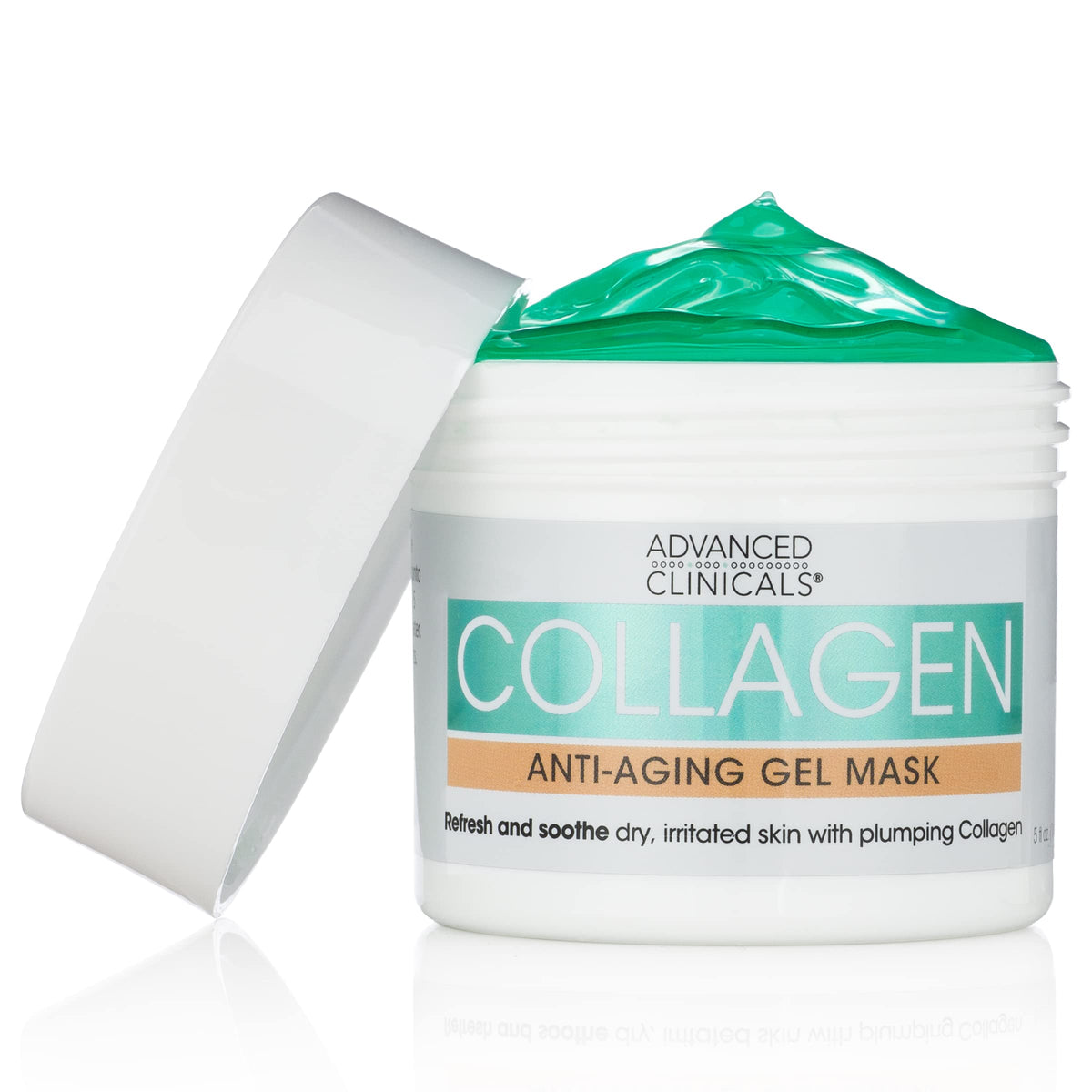 Advanced Clinicals Collagen Gel Mask, Anti-Aging Moisturizer With Coconut Oil & Rosewater, 5 Fl Oz