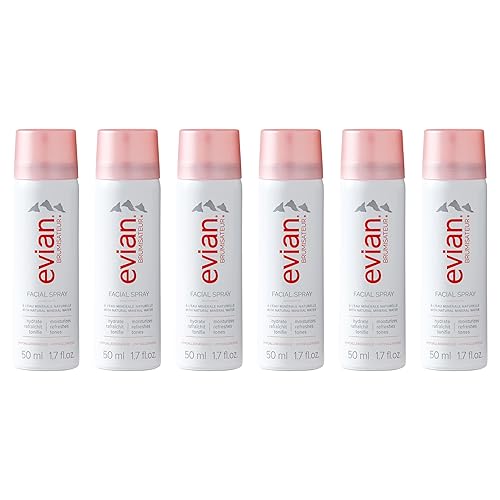 Brumisateur Evian Facial Spray Travel 6-Pack, 1.7 Oz - Hydrating Mist For Refreshing Skin