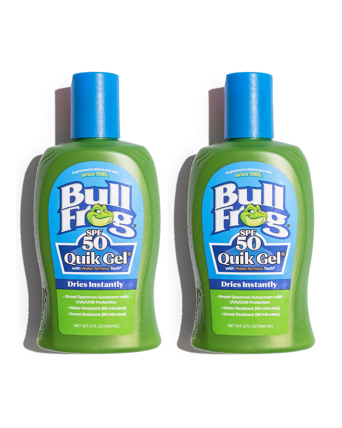 Bullfrog Quik Gel Sunscreen Spf 50 - Oxybenzone & Octinoxate Free, 5Oz (2 Pack)