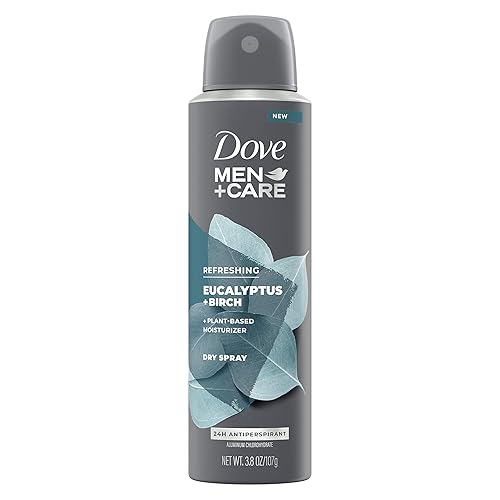 Dove Men+Care Antiperspirant Dry Spray, Eucalyptus + Birch, 48 Hour Protection, 3.8 Oz