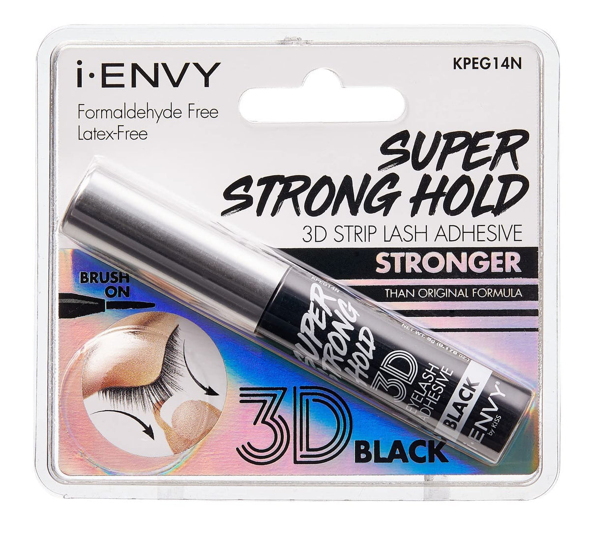 Kiss Kiss I Envy 3D Eyelash Adhesive - Super Strong Hold - Black (Pack Of 1)