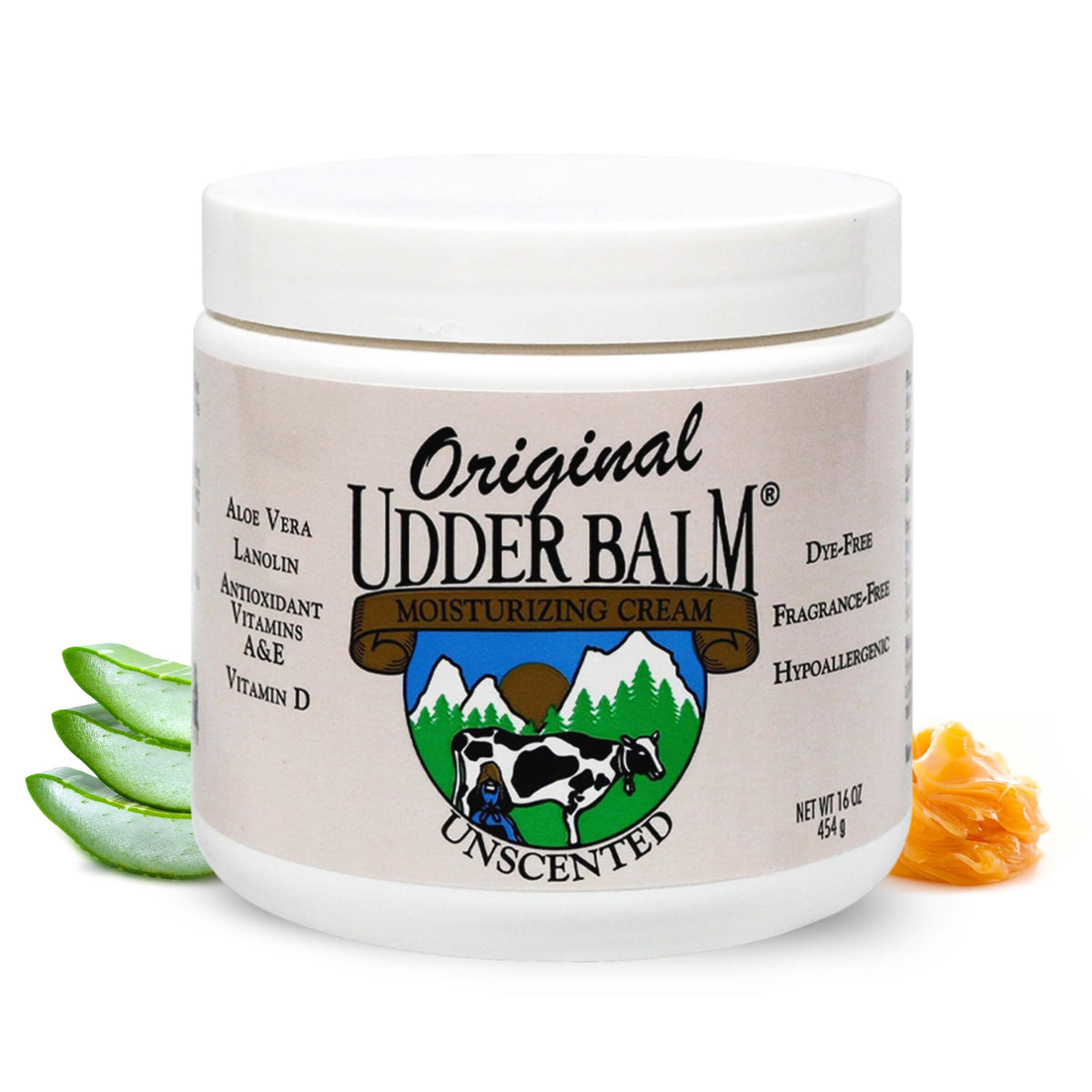 Original Udder Balm Unscented 16 Oz For Cracked Dry Skin - Moisturizing Relief