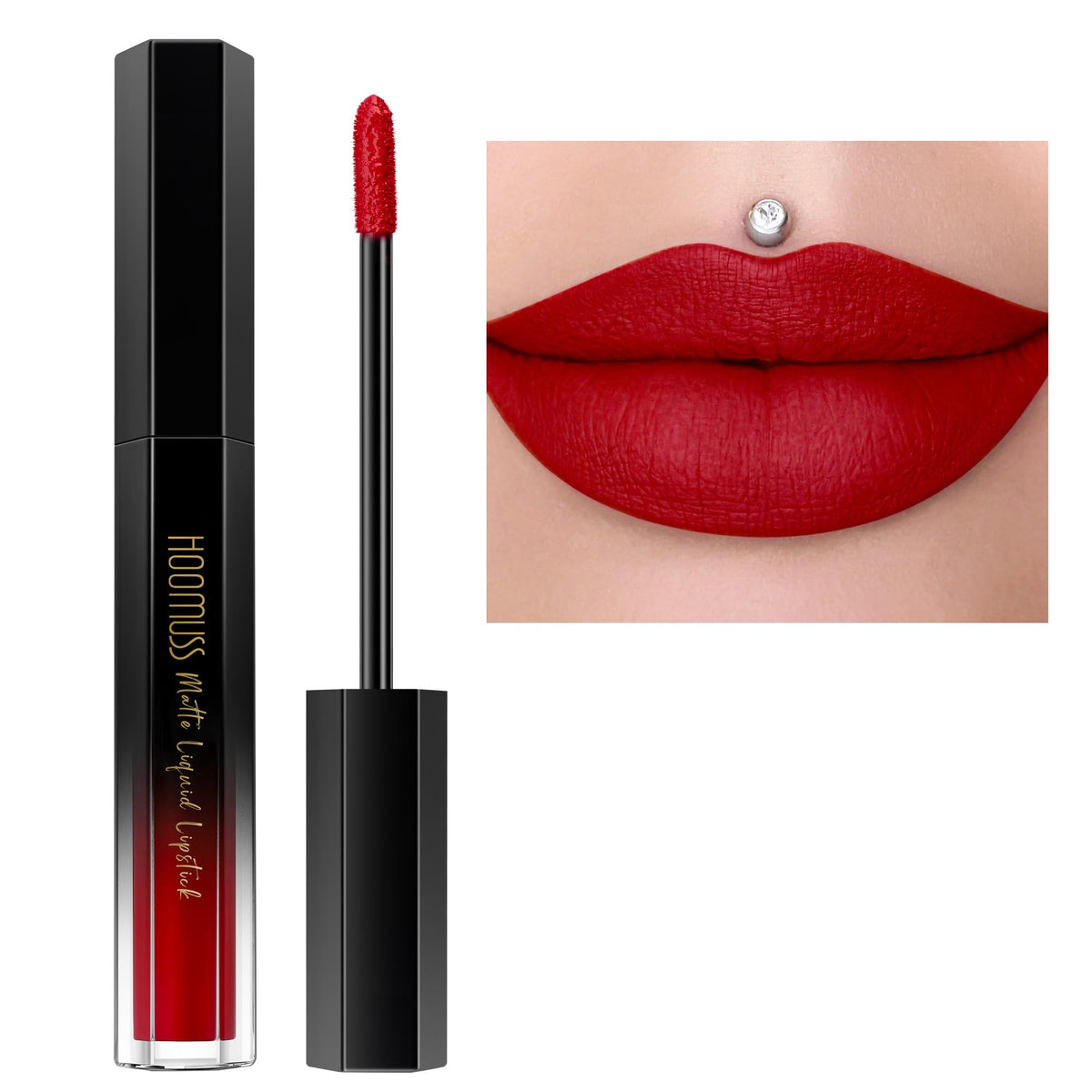 Hoomuss Matte Liquid Lipstick M13 True Red - Long Lasting, Non-Transfer, Cruelty-Free