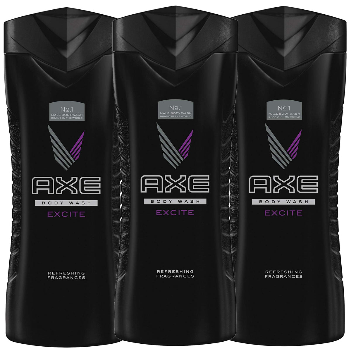 Axe Excite Body Wash Shower Gel - Refreshing, Pack Of 3 (13.52 Fl Oz Each)