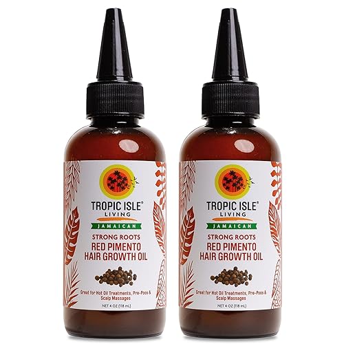 Tropic Isle Living Strong Roots Red Pimento Hair Growth Oil - 100% Natural Jamaican Black Castor Oil