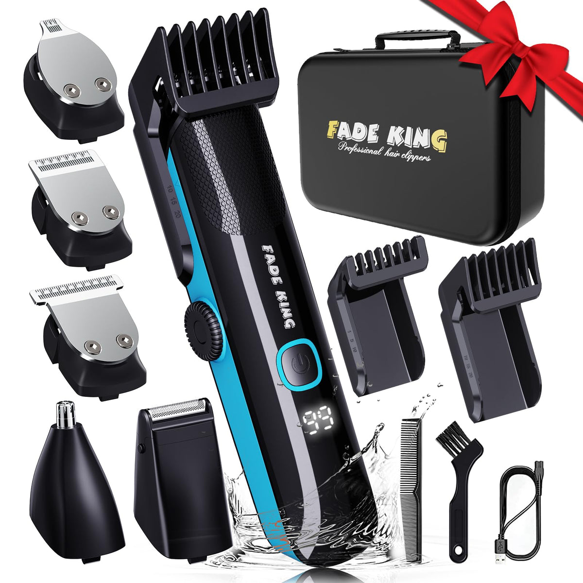 Fadeking® All-In-One Waterproof Beard Trimmer & Hair Clippers For Men - Grooming Gift