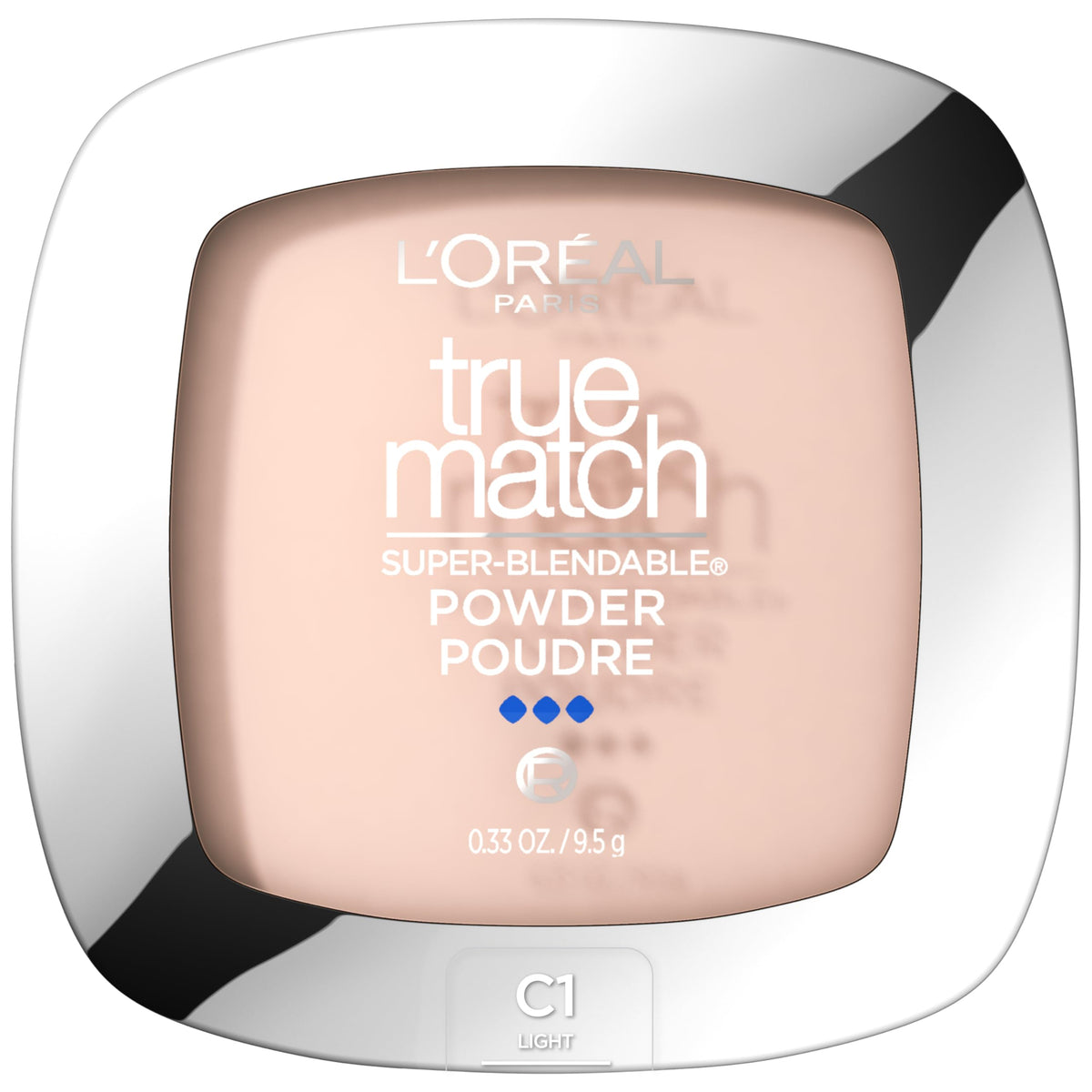 L'Oreal Paris True Match Powder Foundation, C1 Light, Oil-Free, 0.33 Oz, Smooth Finish