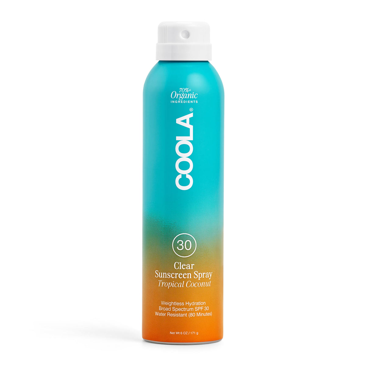 Coola Organic Sunscreen Spray Spf 30, Vegan & Gluten Free, Tropical Coconut, 6 Fl Oz