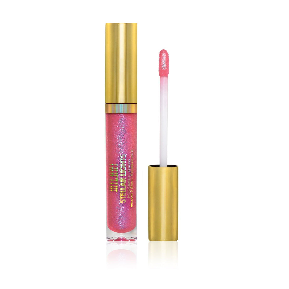 Milani Stellar Lights Holographic Lip Gloss - Prismatic Pink, 0.12 Fl Oz, Long-Lasting Shine