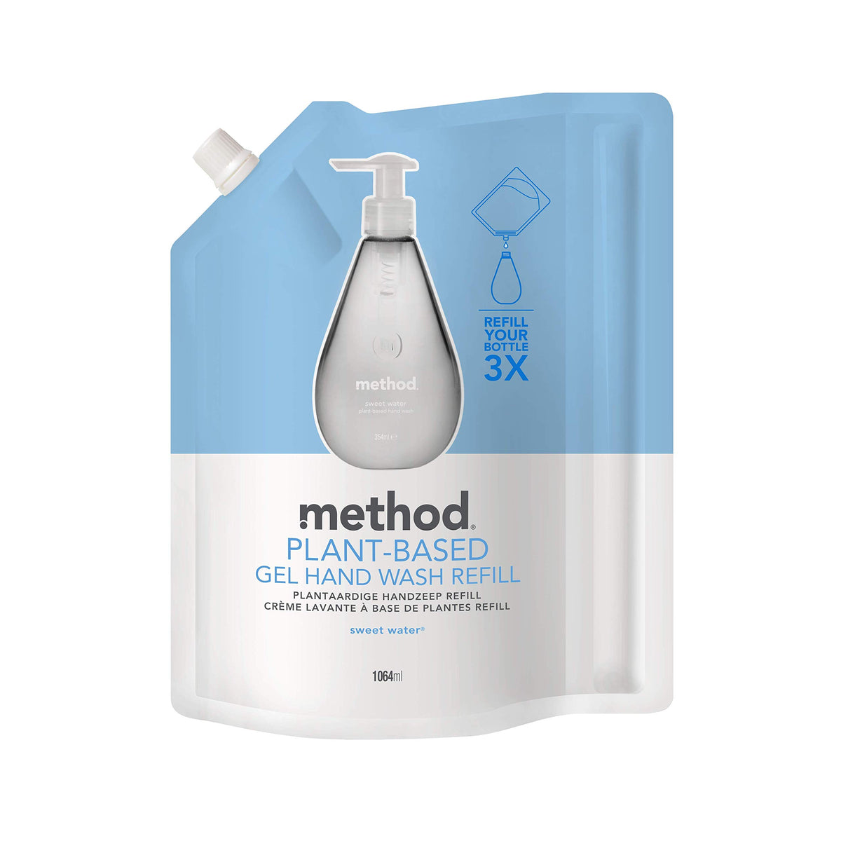 Method Hand Wash Refill Sweet Water, 34 Fl Oz - Clear Liquid Soap, Eco-Friendly Cleaning