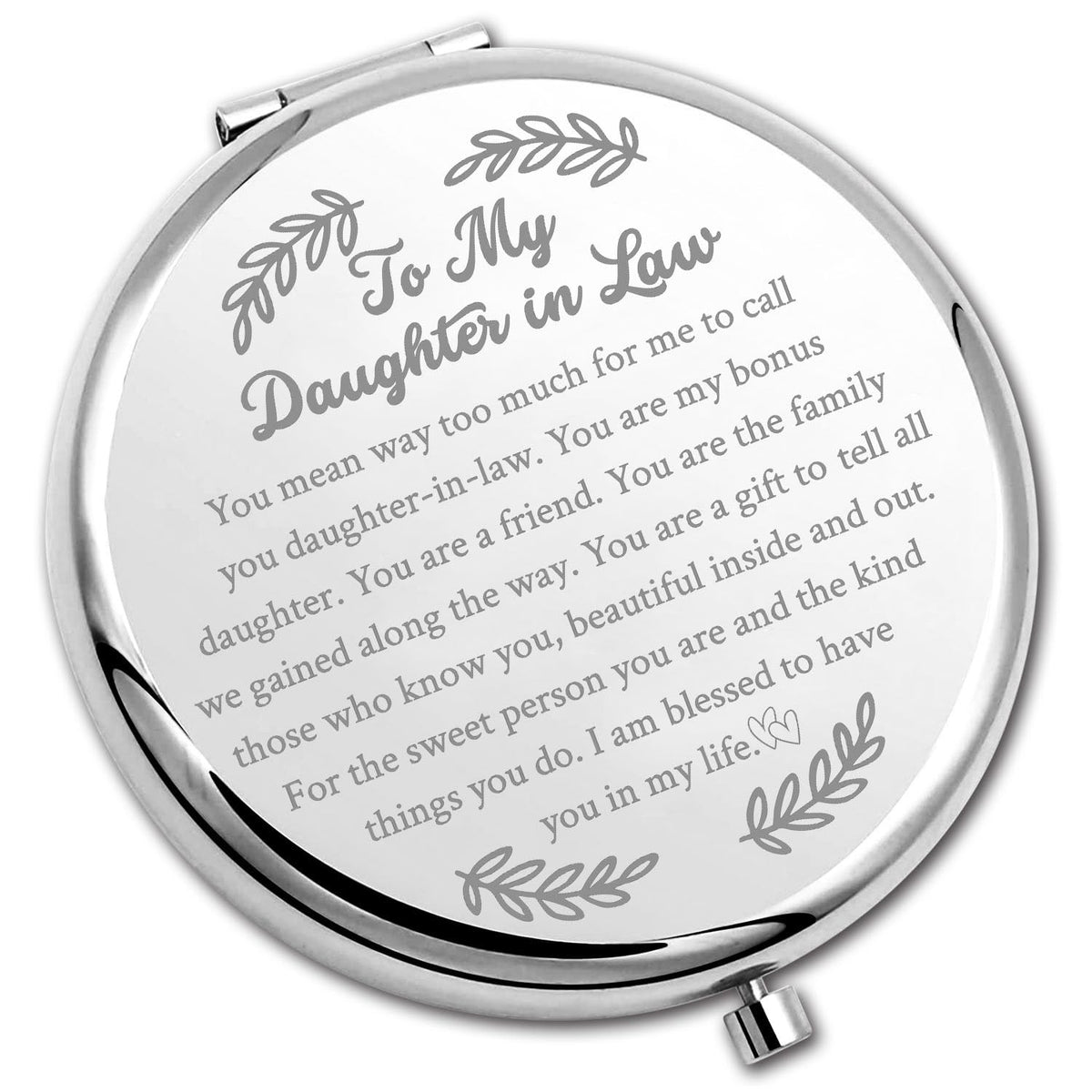 Pliti Daughter In Law Compact Mirror - Chrome Wedding Pocket Mirror For Daughter In Law