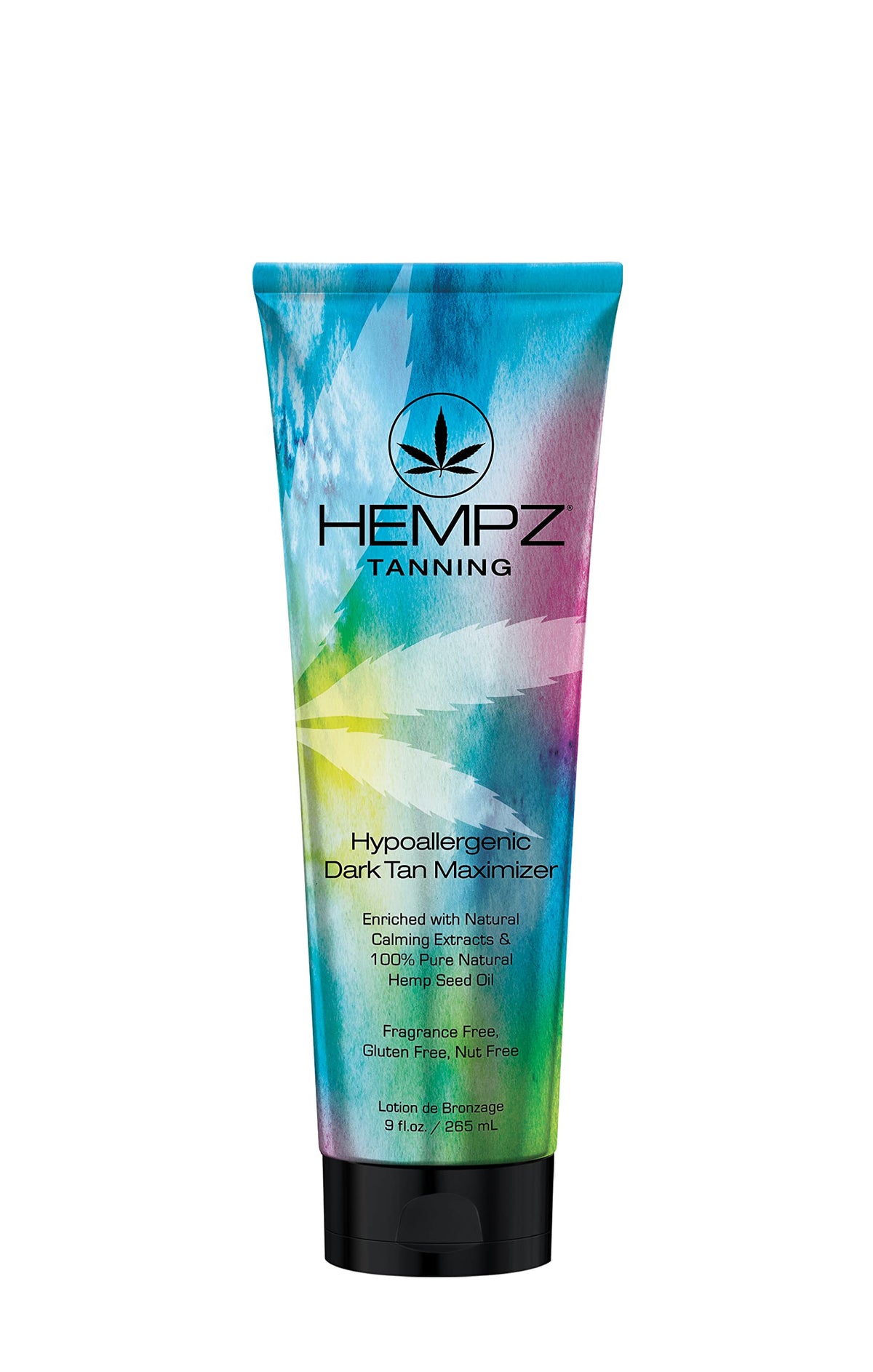 Hempz Hypoallergenic Dark Tan Maximizer Self Tanning Lotion, Fragrance Free, 9 Fl Oz