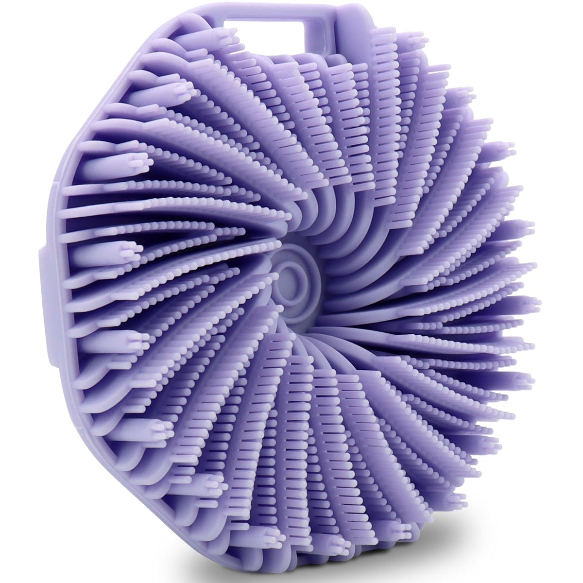 Wetang Silicone Body Scrubber - Exfoliating Shower Brush With Anti-Slip Handle, Purple