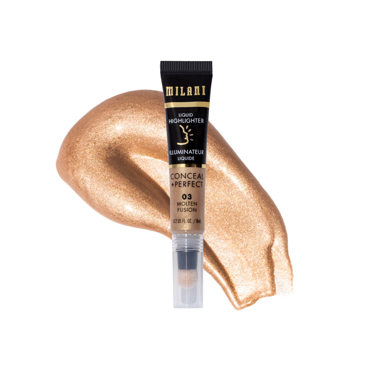 Milani Conceal + Perfect Liquid Highlighter, 0.2 Fl Oz - Molten Glow For Face Lift