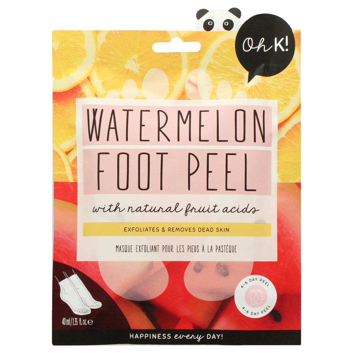 Oh K! Watermelon Foot Peel Mask - 1 Pair For Unisex Exfoliating & Softening Treatment