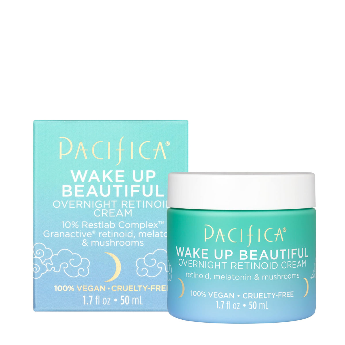 Pacifica Beauty  Wake Up Beautiful Overnight Retinoid Night Face Cream  Moisturizer for Dry and Aging Skin  Gentle for Sensitive