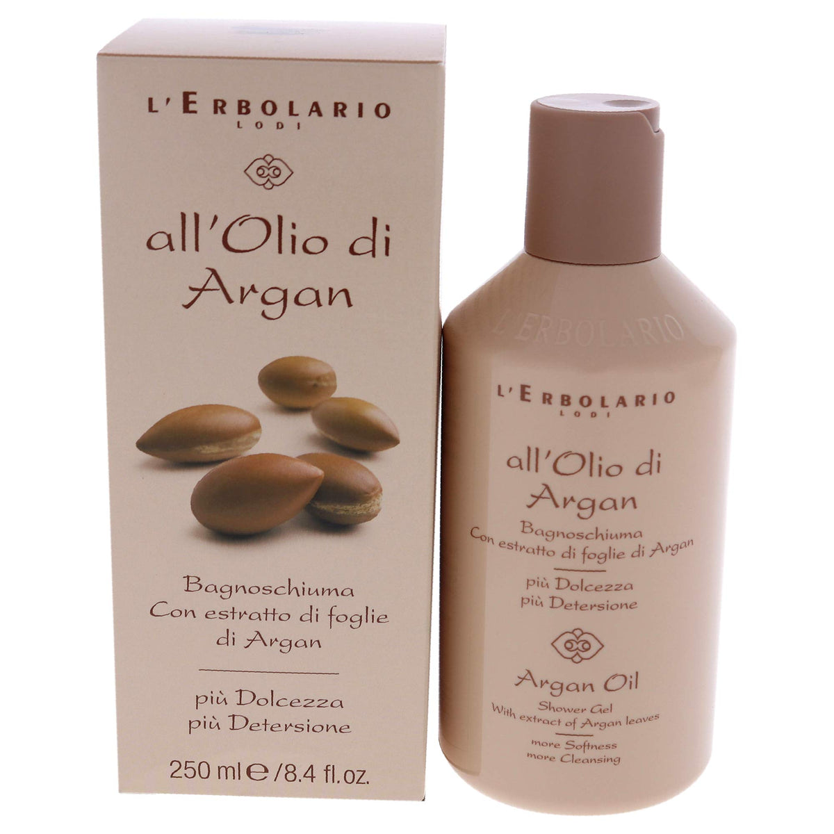 LErbolario Argan Oil Shower Gel  Creamy  Gentle Cleanser  Leaves Skin With Silky Softness And A Fresh Tone  Treats The Dries