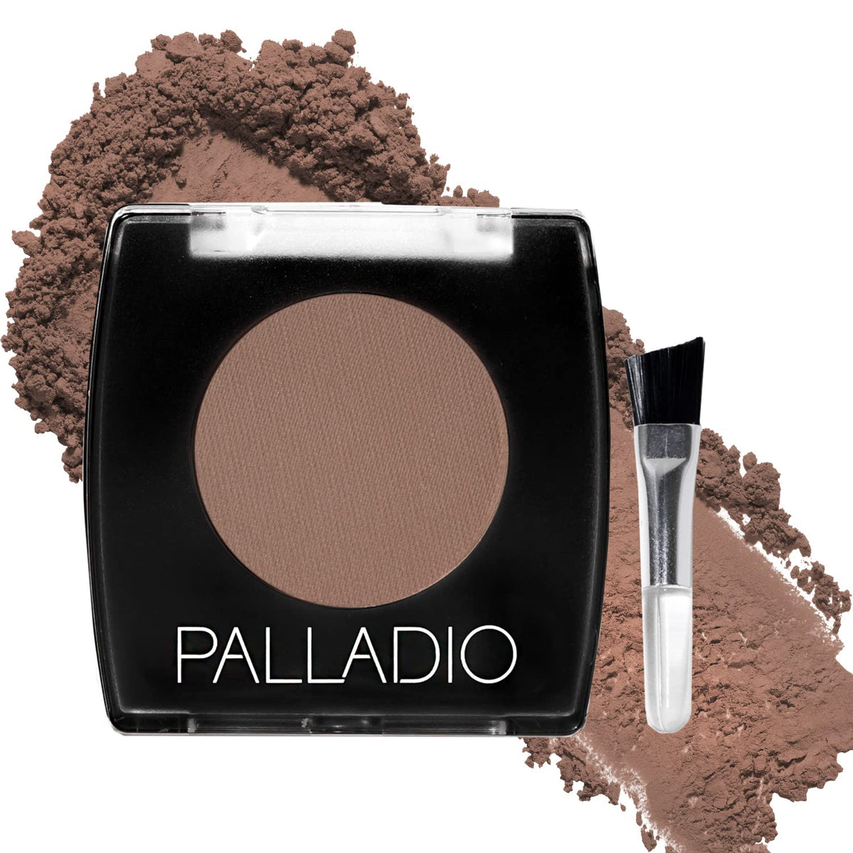 Palladio Soft Brown Brow Powder With Jojoba Oil & Shea Butter, Compact Eyebrow Enhancer