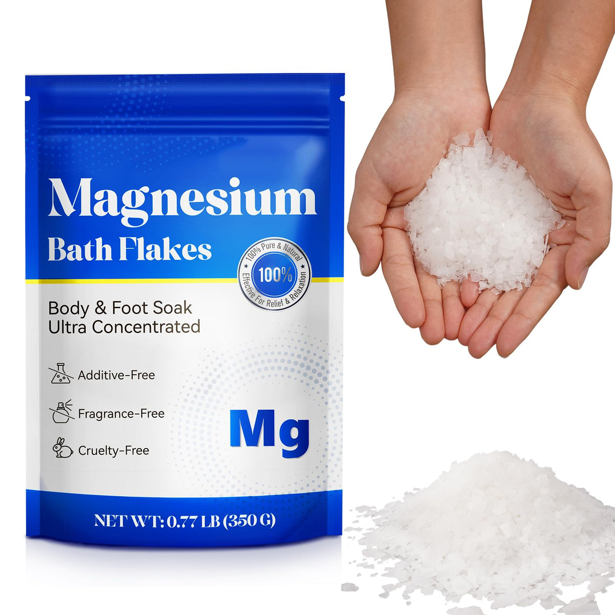 Generic Magnesium Flakes - Ultra Pure Magnesium Chloride For Bath & Foot Soak, 350G