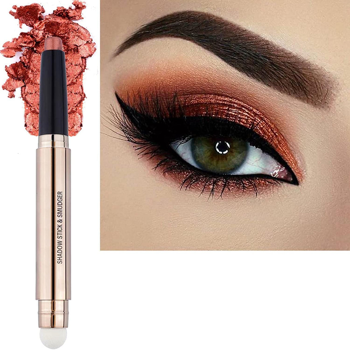 May Foltren 2 In 1 Copper Shimmer Eyeshadow Pencil - Waterproof, Long Lasting, Hypoallergenic