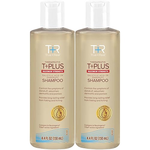 True+Real Anti-Dandruff Shampoo With 3% Salicylic Acid, 4.4 Fl Oz, Pack Of 2