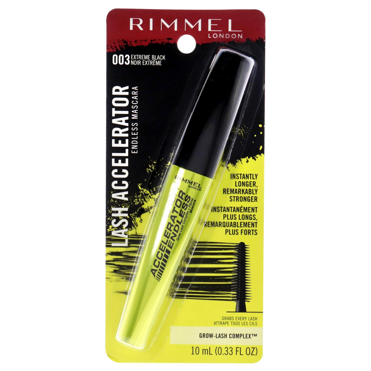 Rimmel Lash Accelerator Mascara, Extreme Black, 0.23 Fl Oz - Lengthening & Volume Boost