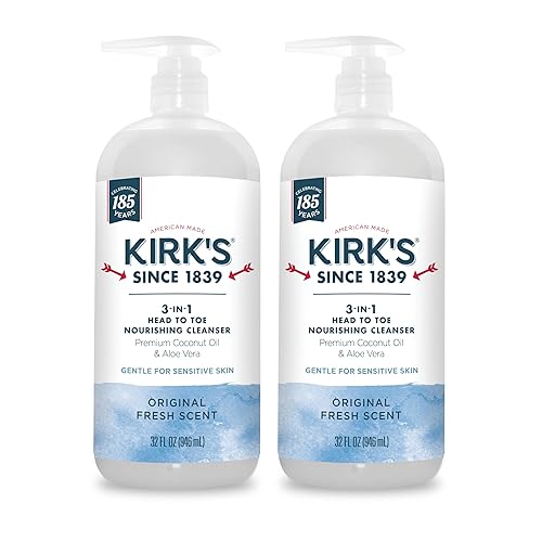 Kirk'S 3-In-1 Nourishing Liquid Cleanser, Coconut Oil & Aloe Vera, 32 Fl Oz, Vegan, Non