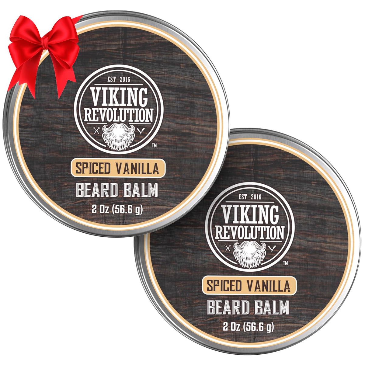 Viking Revolution Spiced Vanilla Beard Balm - 2Oz Beard Moisturizer And Softener, 2 Pack