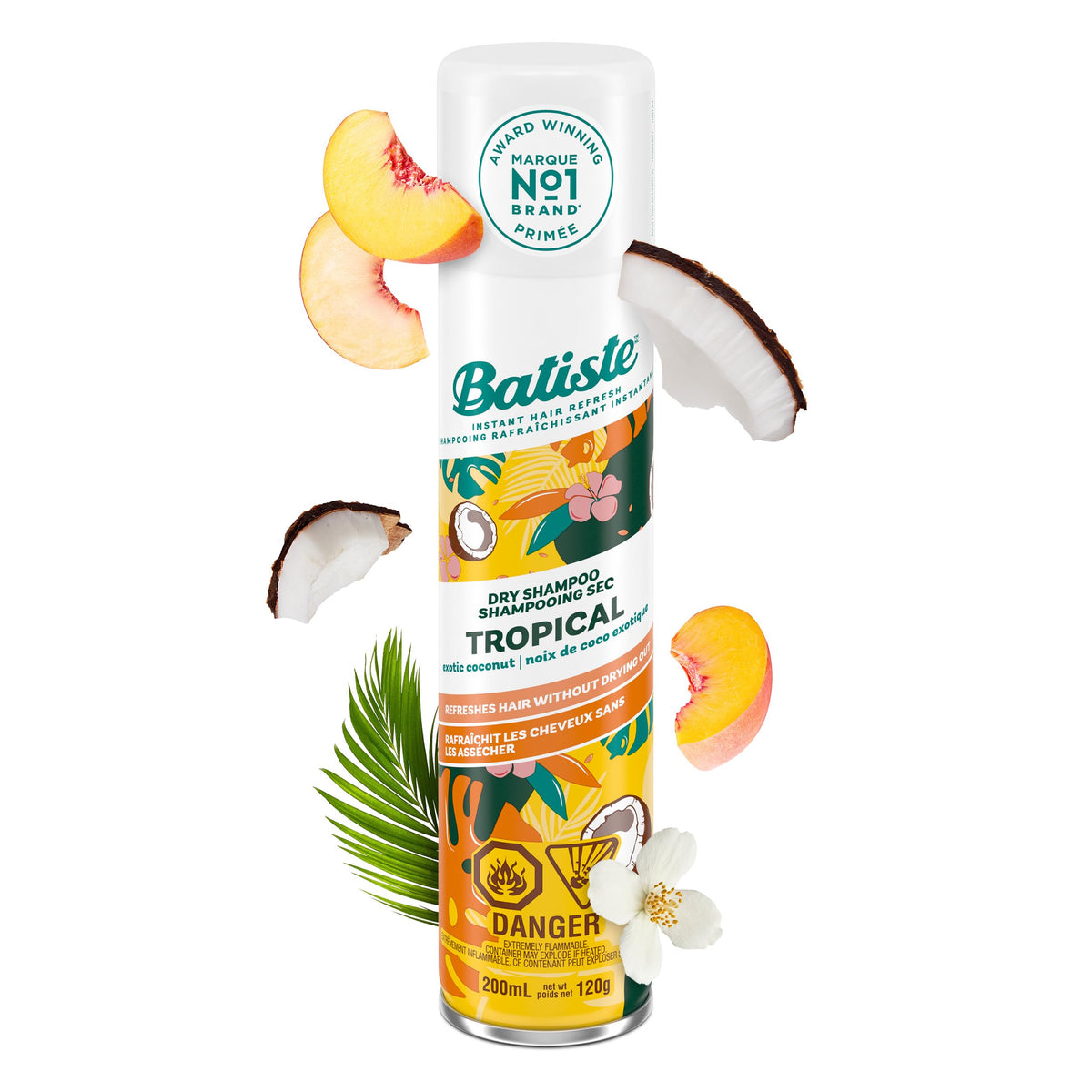 Batiste Tropical Dry Shampoo, 6.73 Ounce - Refreshing Hair Care, Travel-Friendly