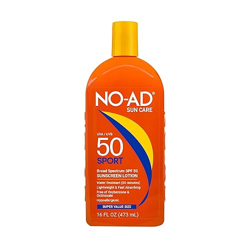 No-Ad Sport Sunscreen Lotion Spf 50, 16 Oz - Water-Resistant, Broad Spectrum Protection