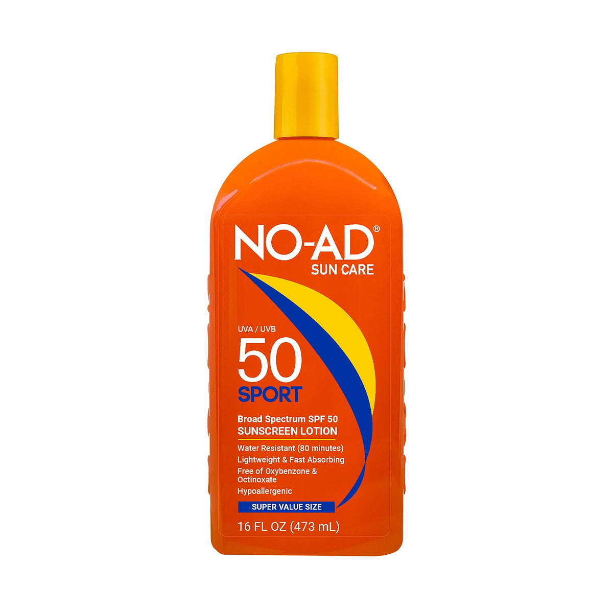 No-Ad Spf 50 Sport Sunscreen Lotion 16Oz (Pack Of 2) | Water Resistant, Hypoallergenic, Uva