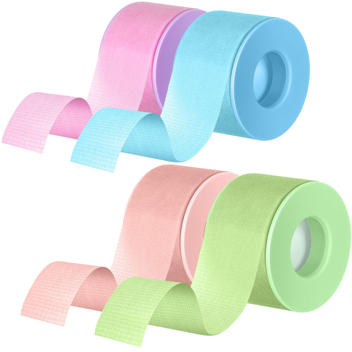 Nuanchu Colorful Lash Tape - 4 Rolls Microporous Eyelash Extension Adhesive, 0.98&quot;X3.