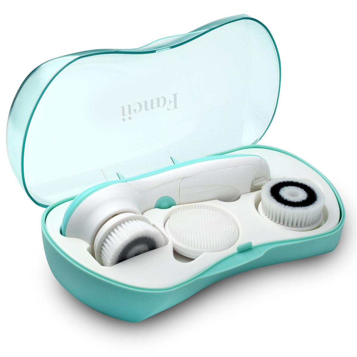 Fancii Waterproof Facial Cleansing Spin Brush Set - 6 Piece Exfoliating Face Spa System