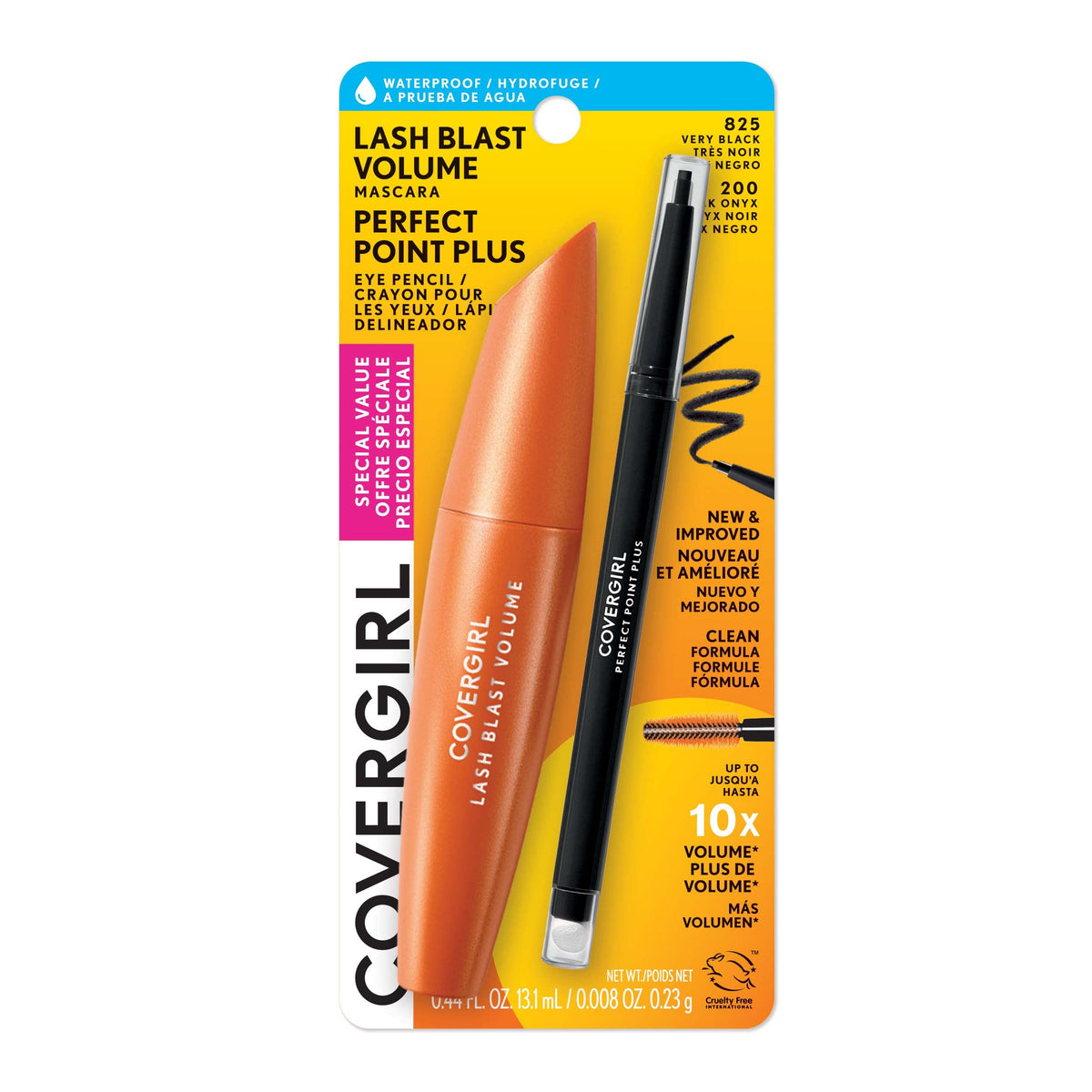 Covergirl Lash Blast Volume Waterproof Mascara & Perfect Point Plus Eyeliner - Very Black