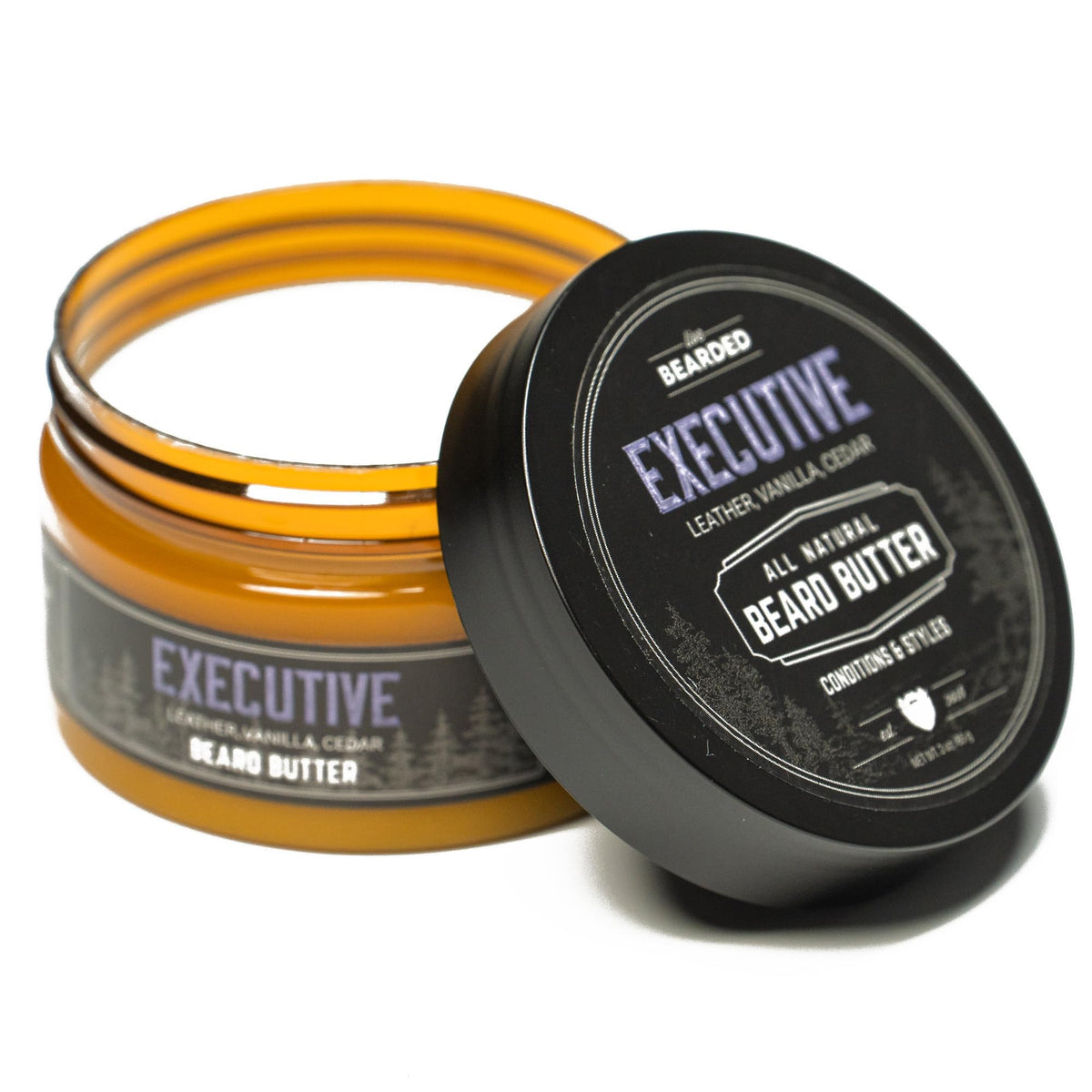 Live Bearded Beard Butter - 3 Oz All-Natural Leave-In Conditioner, Executive Scent - Cedar, Vanilla