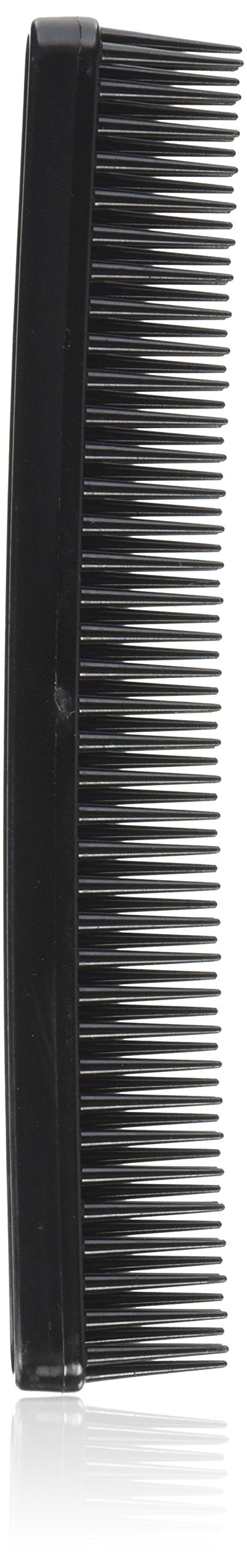 Tool Structure 3 Row Styling Comb - Black Plastic Hair Comb, 1 Count, Ideal for Salon Use