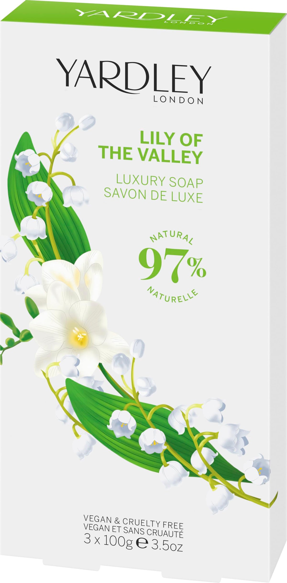 Yardley London Lily Of The Valley Luxury Soap Pack, 3 X 3.5 Oz - Fragrant & Moistur