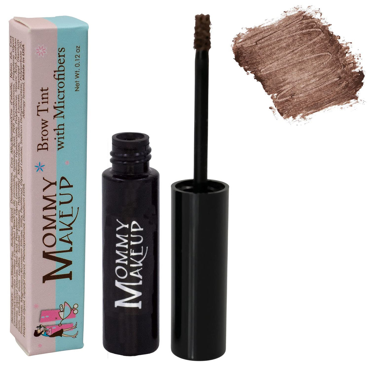 Mommy Makeup Brow Tint Gel - Sable (Warm Deep Brown) - Water Resistant, Long Lasting, Clump Free