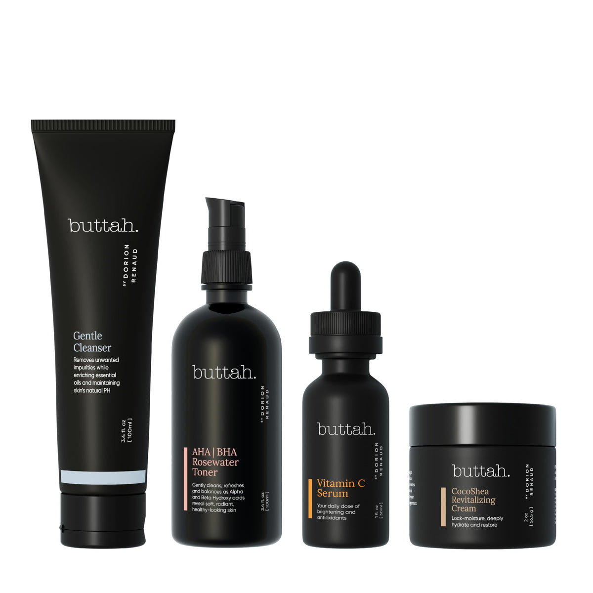 Buttah Skin Supreme Kit | Melanin Rich Skincare Set | Cleanser, Toner, Cream, Serum