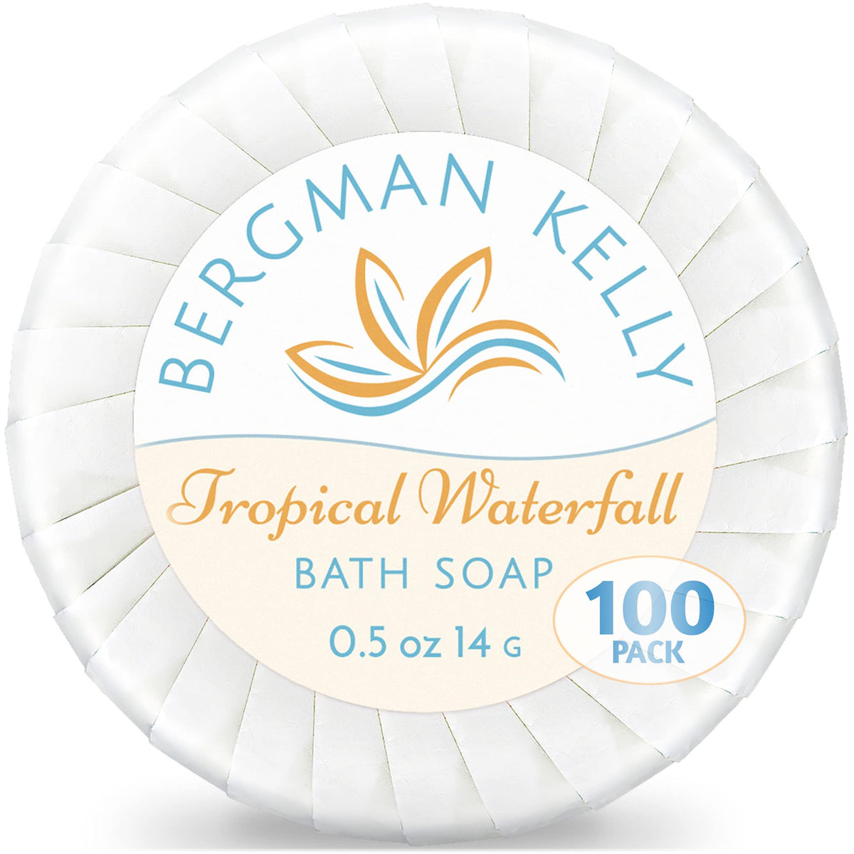 Bergman Kelly Hotel Soap Bars - Tropical Waterfall, 0.5 Oz, 100 Pk - Travel Size Mini Toile